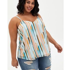 NWT Torrid Sophie multi stripe chiffon swing cami 1x